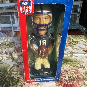 NFL Peyton Manning Hand Painted Bobblehead - Navy & White